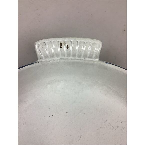Vintage Cast Iron/Enamel Blue Tulip Double Handled Baking Dish #25 - Holland - Picture 4 of 8